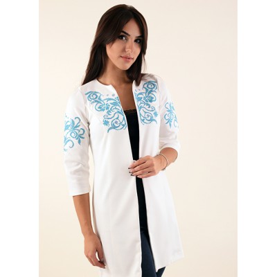 Embroidered cardigan "Ellada" white